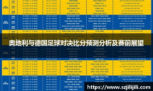 奥地利与德国足球对决比分预测分析及赛前展望